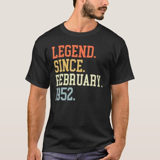 Legende seit Februar 1952 für Männer Frauen Februa T-Shirt (Vorderseite)