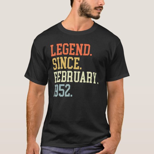 Legende seit Februar 1952 für Männer Frauen Februa T-Shirt (Vorderseite)
