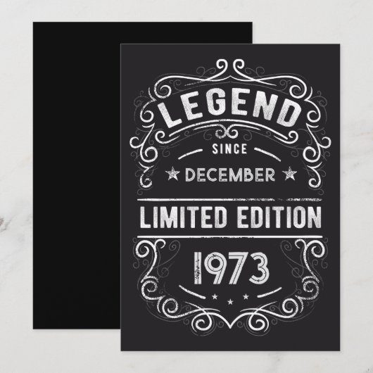 Legende seit Geburtstag Geschenk Einladung (Vorne/Hinten)