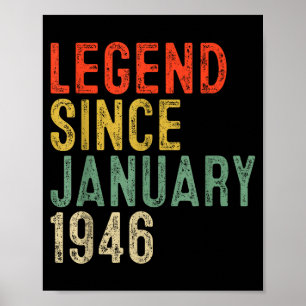 Legende seit Januar 1946 80. Geburtstagsgeschenke Poster