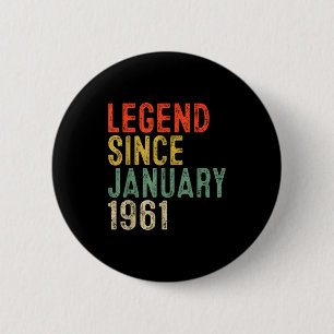 Legende Seit Januar 1961 65. Geburtstagsgeschenke  Button