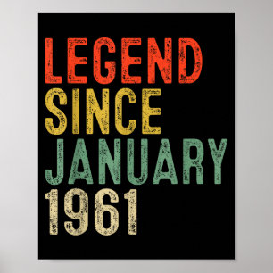 Legende seit Januar 1961 65. Geburtstagsgeschenke Poster