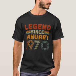 Legende seit Januar 1970 Männer Frauen Vintage 52. T-Shirt
