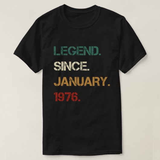 Legende seit Januar 1976 T-Shirt (Design vorne)