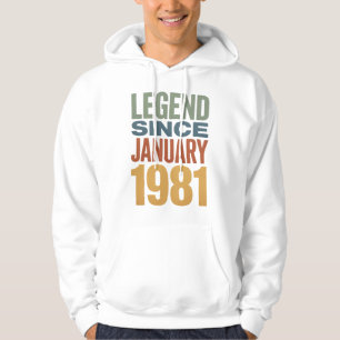 Legende seit Januar 1981 Retro-Geburtstag Klassike Hoodie