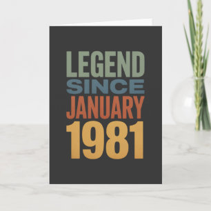 Legende seit Januar 1981 Retro-Geburtstag Klassike Karte