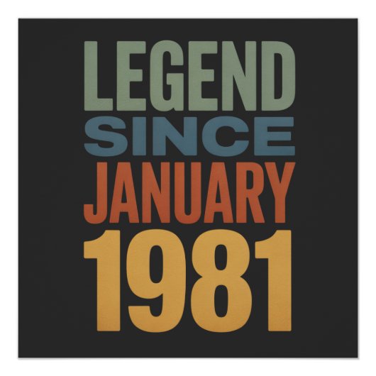 Legende seit Januar 1981 Retro-Geburtstag Klassike Poster (Vorderseite)