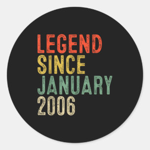 Legende seit Januar 2006 20. Geburtstagsgeschenke Runder Aufkleber