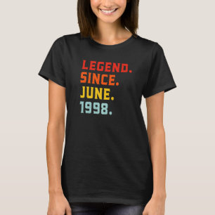 Legende Seit Juni 1998 24. Geburtstag Vintag 24 Ye T-Shirt