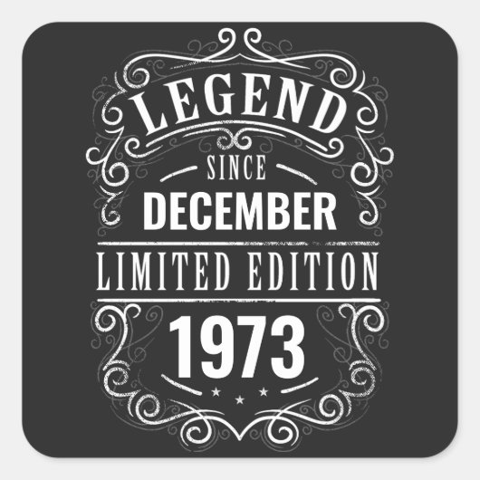 Legende seit kundenspezifisch quadratischer aufkleber (Vorderseite)