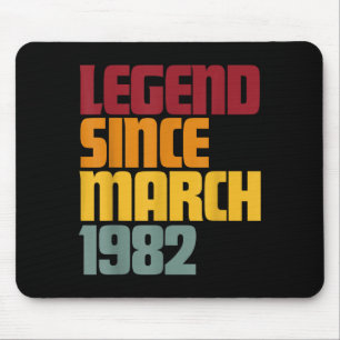 Legende seit März 1982 44. Geburtstag - Vintage Mousepad
