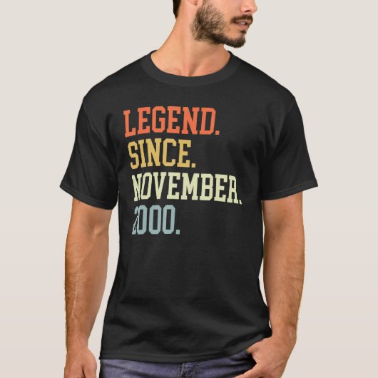 Legende seit November 2000 für Männer Frauen Novem T-Shirt (Vorderseite)