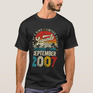 Legende seit September 2007 Vintage Retro 18. Geb T-Shirt