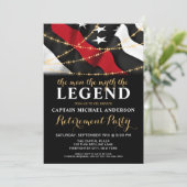 Legende Thin Red Line Feuerwehrruhestand Einladung (Stehend Vorderseite)