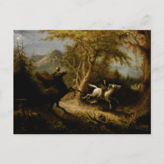 Legende vom kopflosen Reiter Halloween Geist Postkarte