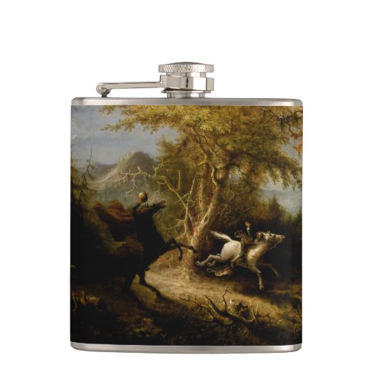 Legende von Headless Horseman Halloween Ghost Flachmann (Vorderseite)