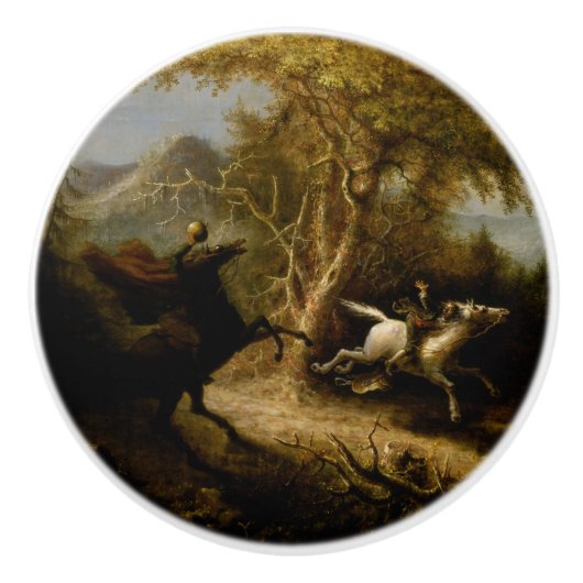 Legende von Headless Horseman Halloween Ghost Keramikknauf (Vorderseite)