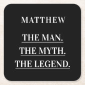 Legende zum Schwarz-weißen Mann Rechteckiger Pappuntersetzer (Vorderseite)