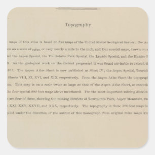 Legenden-Atlas zur Geologie des Aspen-Bezirkes Quadratischer Aufkleber