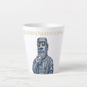 LEGENDEN BRAUCHEN KAFFEE Vintage Art Latte Tasse
