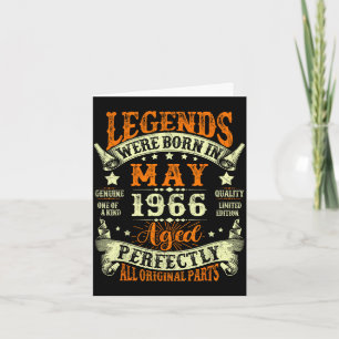 Legenden, die im Mai 1966 geboren wurden, Vintage Karte