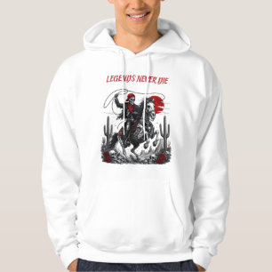 LEGENDEN STERBEN NIE – Skelett-Cowboy auf Pferd Hoodie