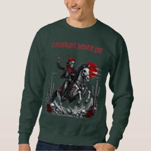 LEGENDEN STERBEN NIE – Skelett-Cowboy auf Pferd Sweatshirt