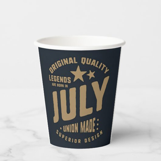 Legenden werden im Juli geboren Originalqualität Pappbecher (Vorderseite)