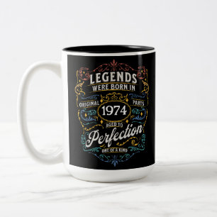 Legenden wurden im Geburtsjahr geboren Zweifarbige Tasse