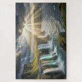 Legendeninsel-Küstenwasserfall-Jigsaw-Puzzle Puzzle (Vertikal)