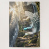 Legendeninsel-Küstenwasserfall-Jigsaw-Puzzle Puzzle (Vertikal)