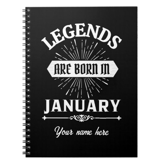 Legends Are Born In January Notizblock (Vorderseite)