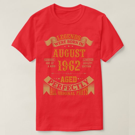 Legends Born In August 1962 60th Birthday Funny 60 T-Shirt (Design vorne)