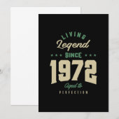 Legends seit 1972 Geburtstagsgeschenk Dankeskarte (Vorne/Hinten)