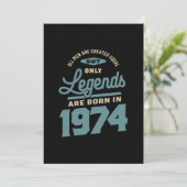 Legends seit 1974 Geburtstagsgeschenk Einladung (Stehend Vorderseite)