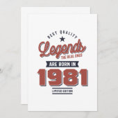 Legends the Real sind 1981 Geboren Einladung (Vorne/Hinten)