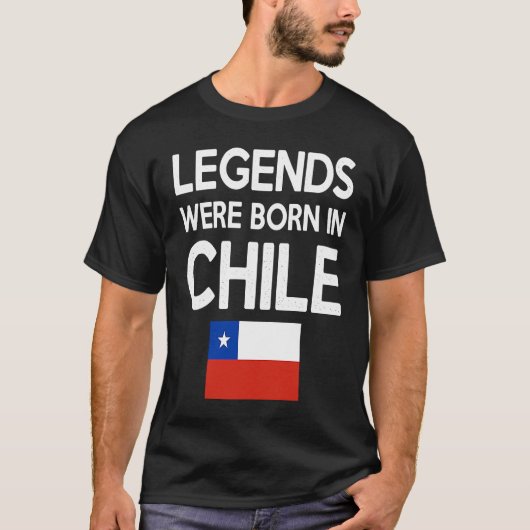 Legends Were Born In Chile Chilean Flag Pride Root T-Shirt (Vorderseite)