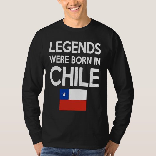 Legends Were Born In Chile Chilean Flag Pride Root T-Shirt (Vorderseite)