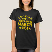 Legends Were Born in March 1964 59th Birthday T-Shirt (Vorderseite)