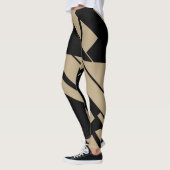 Leggin für mittelgroßes Tan, schwarz geometrische  Leggings (Links)