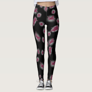 Legging Frau Schwarz Mystisch – Feen-Silhouetten  Leggings