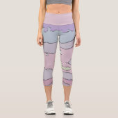 Legging Hoch Taille Abstrakt Violett und Rosa (Vorderseite)