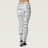 legging Neunzigerjahre Zeitungsentwurf Leggings (Rückseite)