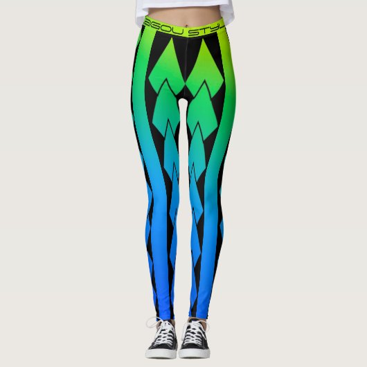 Legging Stammesstil Degradierte Lagon Leggings (Vorderseite)