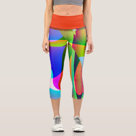 Legging Taille Haute Abstrait Multicolore