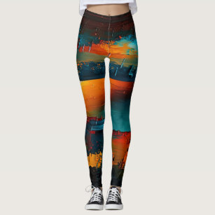 Leggings Abstract oil painting