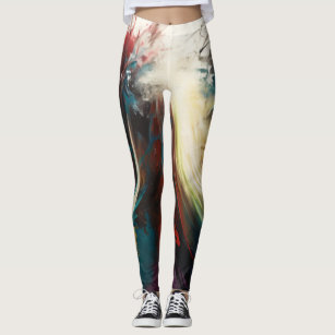 Leggings Abstract oil painting waves