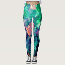 Leggings Abstrakt Garden Blume Design