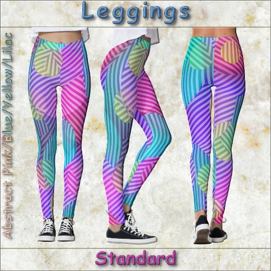 LEGGINGS - Abstrakt - Rosa/Blau/Gelb/Lilac