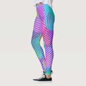 LEGGINGS - Abstrakt - Rosa/Blau/Gelb/Lilac (Links)